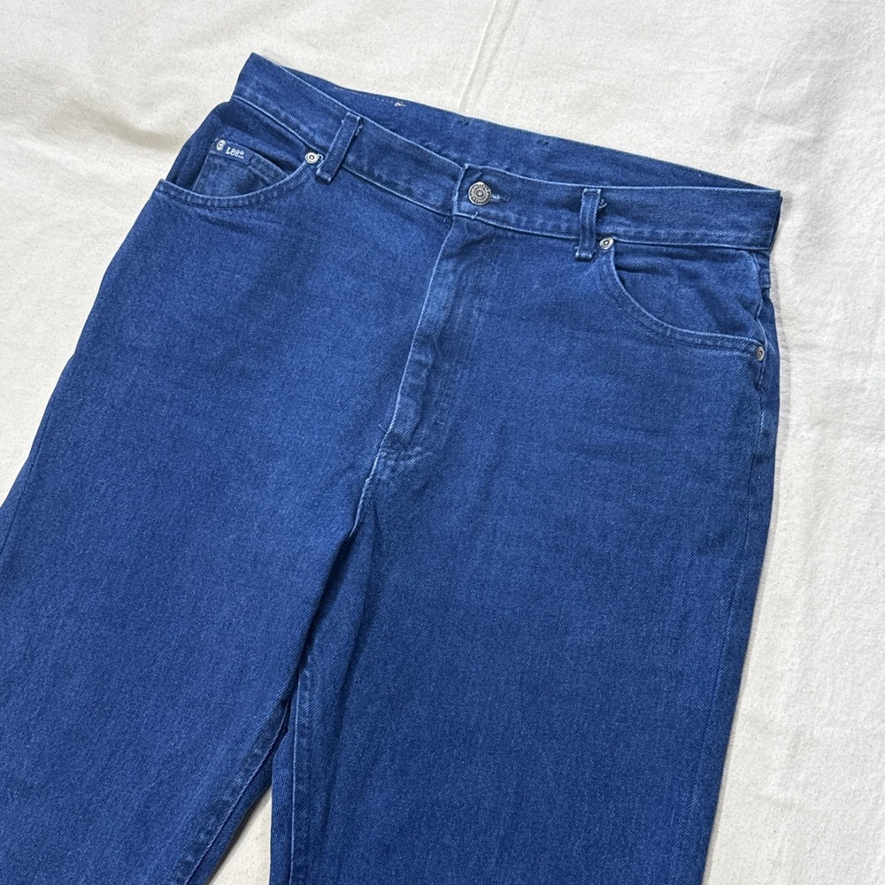 90s Vintage Lee Womens 16 Western Jeans Dark Wash Crop Straight Leg High Waist - Picture 2 of 9